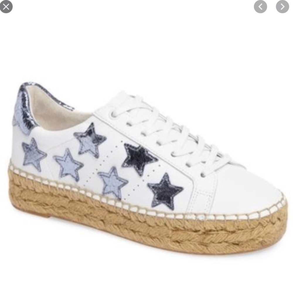 Marc Fisher Blue White Star Espadrille Sneakers